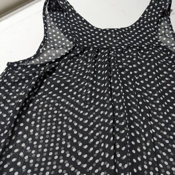 BLACK & WHITE SHEER BLOUSE MEDIUM - Picture 2 of 3